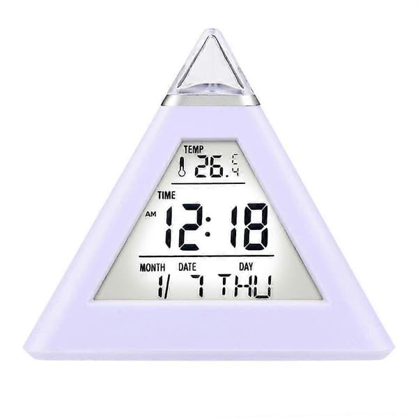 7 LED Pyramidi Väriä vaihtava Digitaalinen Herätyskello