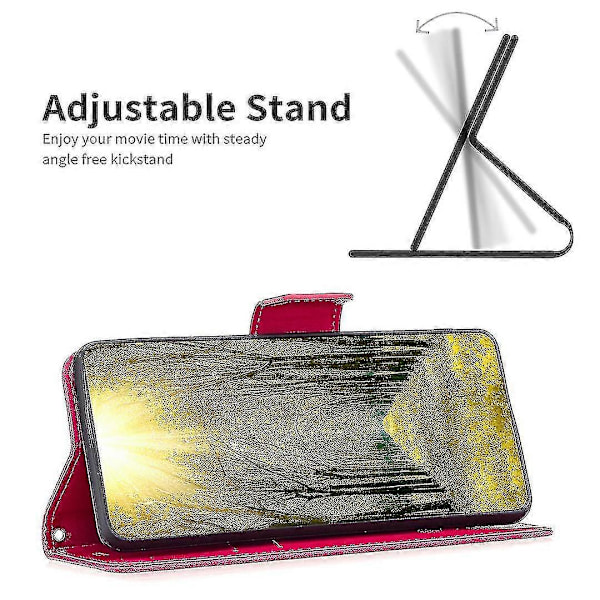 Til Nokia G22 Sommerfugl Præget Pung Stand Telefon Læder Etui Telefon Cover Med Rem Rose