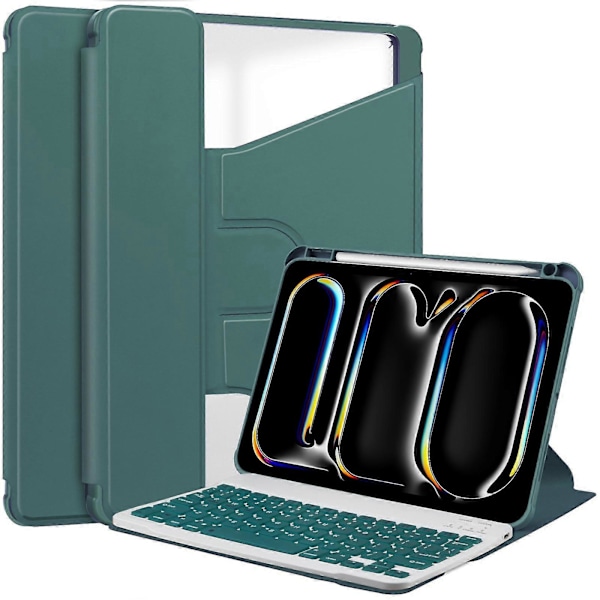 Tangentbord Smart Läderfodral För iPad Pro 11 2024 Dark Green