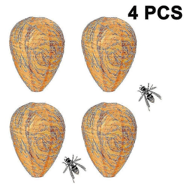 4 st Vattentäta Getingbo Attrapper Hängande Hornet Avskräckare Falskt Getingbo Giftfri Bi Avskräckare - Gul 1pcs