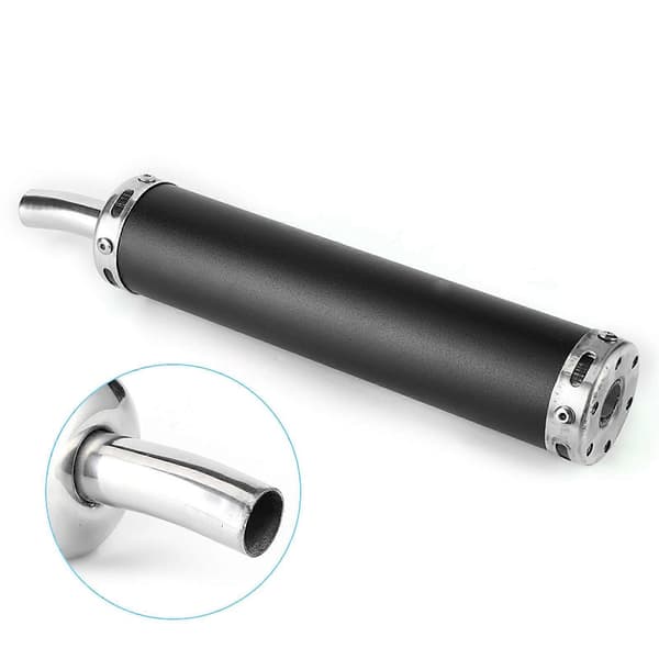 Rustfri Stål Udstødningspotte Lyddæmper 20mm/0.8in Modificerede Dele til 2 Takts Motorcykel Sort