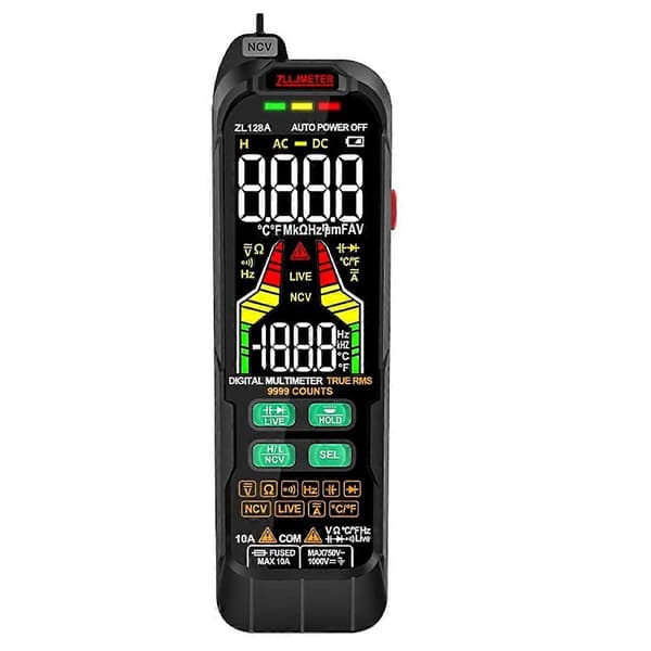 Smart Multimeter Digital AC DC Ström Spänningsdetektor Penna Kapacitans Temp Auto Range Tester Multimeter ZL128A