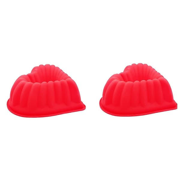 Hjerteformet Riflet Kageform Riflet Form Silikone Hjerteformet Kageform Dessert Kageform Non-Stick Hjerte Kage Maker