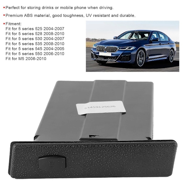 Strækbar Kopholder Bakke 51459125626 Udskiftning Passer til 5 Serie 525i 528i M5