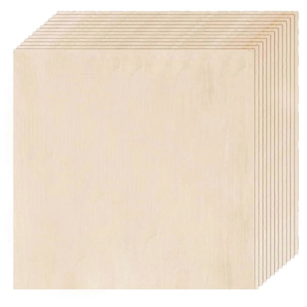 Basswood Plader 12 Stk, 12x12x1/8 Tommer Krydsfiner Plader, 3mm Basswood til Laserskæring, Lasergravering Emner, Tegning