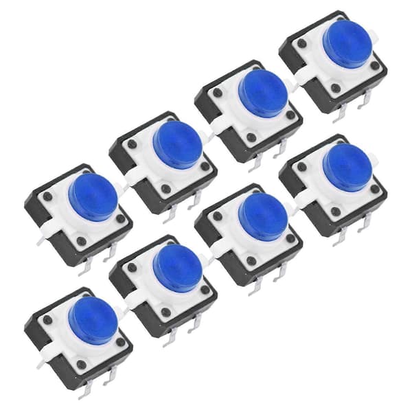 20 st 12x12x7,3 mm Taktil Tryckknappsbrytare LED Momentär Taktil Tryckknappsbrytare Blå