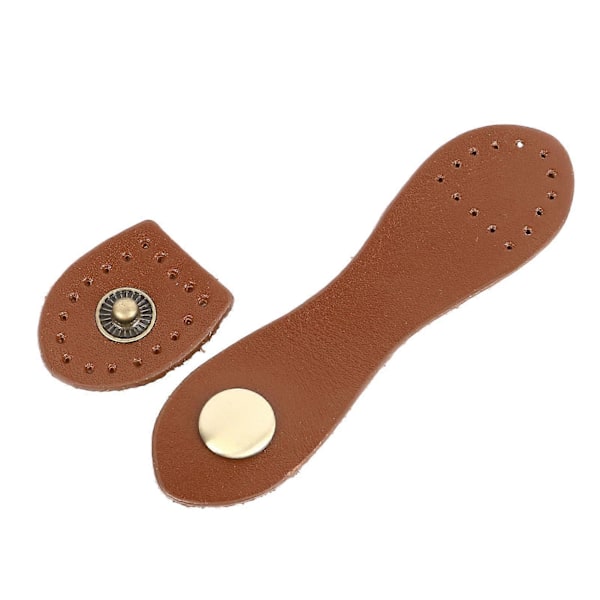 5 Sett Lær Snap Spenner Myk Slitesterk DIY Søm Lær Tab Lukking for Håndvesker Skuldervesker Lommebøker Lys Brun Antikk Messing Tilbehør