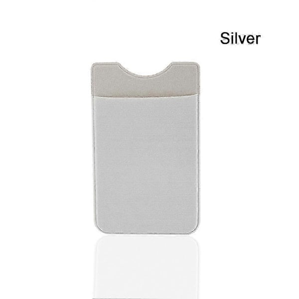 Ny Mobiltelefon Kortholder Universal Mobiltelefon Bakside Kortholder Elastisk Lommebok Festes Med Lim Kontanter Kreditt ID Myk Lomme s202412121395 silver1