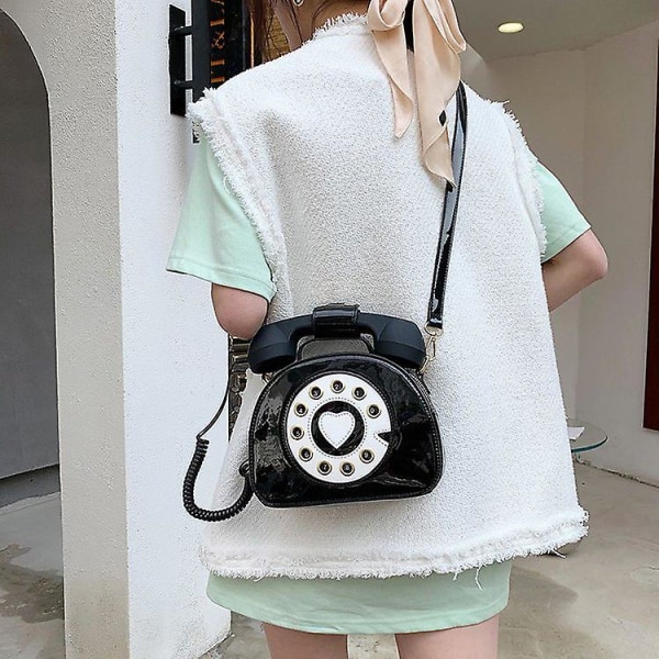 Damen/Mädchen Kreative Parodie Kleine Tasche Persönlichkeit Simulation Telefon Messenger Bag white