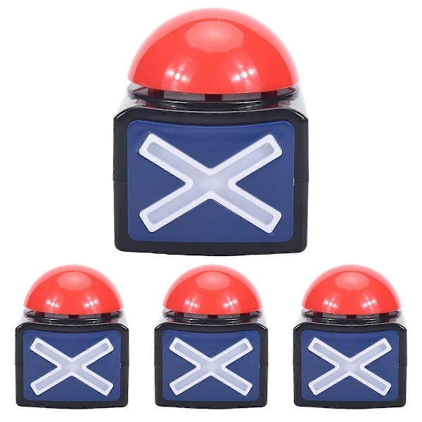4 STK Spil Svar Buzzer, Spil Buzzer Alarm Lyd Afspil Knap med Lys Trivia Quiz Got Talent Buzzer