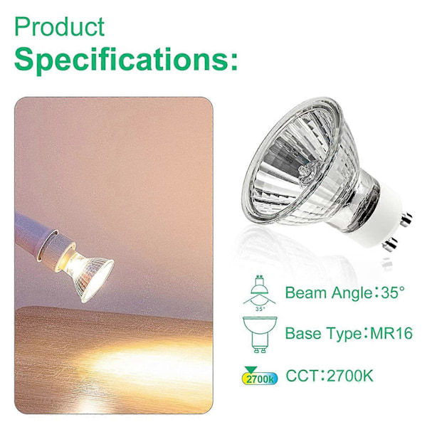 LED Lampa Dimbar 400 Lumen 40-Graders Ljusvinkel Flimmerfri GU10 Bas LED Halogenlampa Infälld Spårbelysning Hemtillbehör