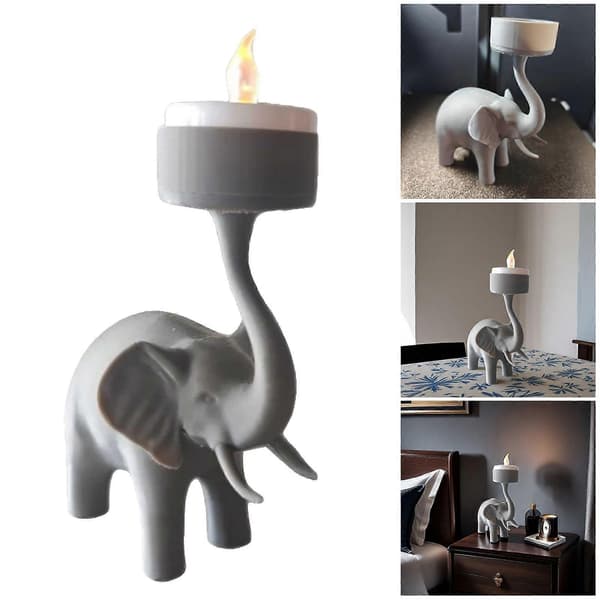 Elefant Lysestake Votiv Telys Lysestake Stue Baderom Lysestake Dekorasjon Bord Midtpunkt Elefant Figur Ornament