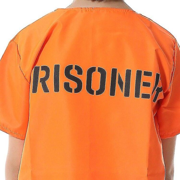 Vuxen #Kids Prisoner Costume Orange Jumpsuit Cosplay Kostym Adult S 158 168cm