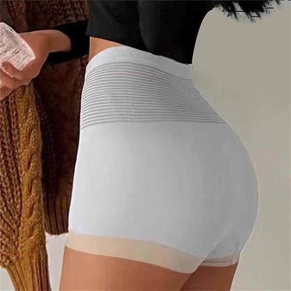 Dam Hög Midja Trosor Kroppsformare Kvinnlig Återhämtning Efter Förlossning Trosor Bantning Shapewear Underkläder Mjuka Bomulls Sömlösa Trosor Apricot Beige