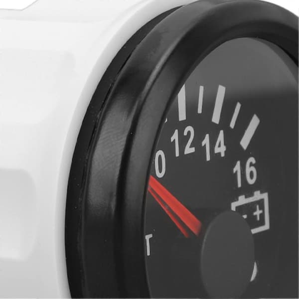 52MM Båd Voltmeter DC9 til 32V Pointer Spændingsmåler med Farverig Baggrundsbelysning til RV'er Yachts Fiskebåde Skibe Sort Plade Sort Dæksel