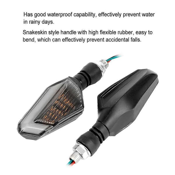 2st Motorcykel Retro Vattentät LED Blinkers Indikatorlampa Universal (Gul)
