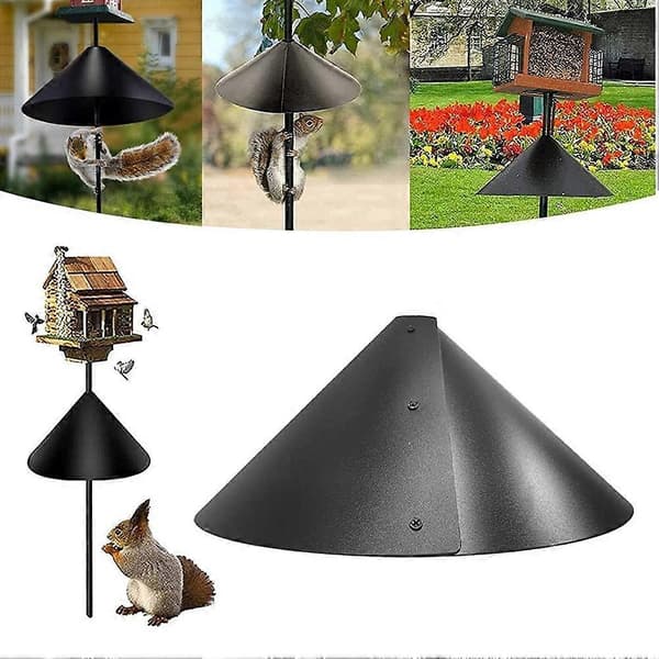 2 Pak 48 cm Foldbar Egernafskærmning til Fuglefoderstang, Egernbeskyttelse til Fuglefoderautomater