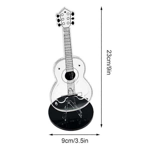Akrylplektrumhållare för Gitarr med Stabil Bas Transparent Gitarrformad Förvaringshållare för Gitarrplektrum Tillbehör