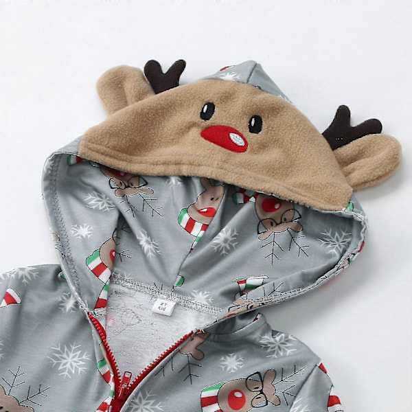 Jul Familj Klädset Vuxen Barn Ren Huvtröja Overall Jumpsuit Familj Pyjamas Sovkläder Tomte Matchande Familjeoutfit 7-8 Years