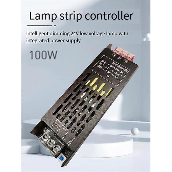 100W LED Strip Kontroller DC24V Intelligent Dimming Stemmestyring Lys Transformator med Bluetooth APP Kontroll