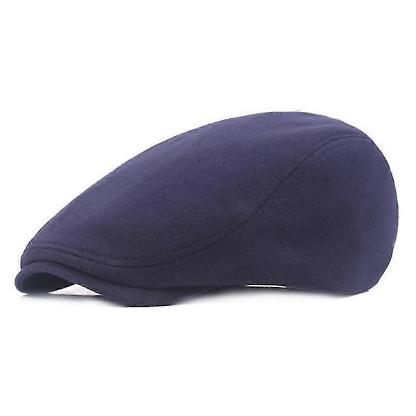 1 st Bomullsmössor Män Kvinnor Hatt Mjuk Casual Basker Enfärgad Unisex Retro Hatt Navy blue