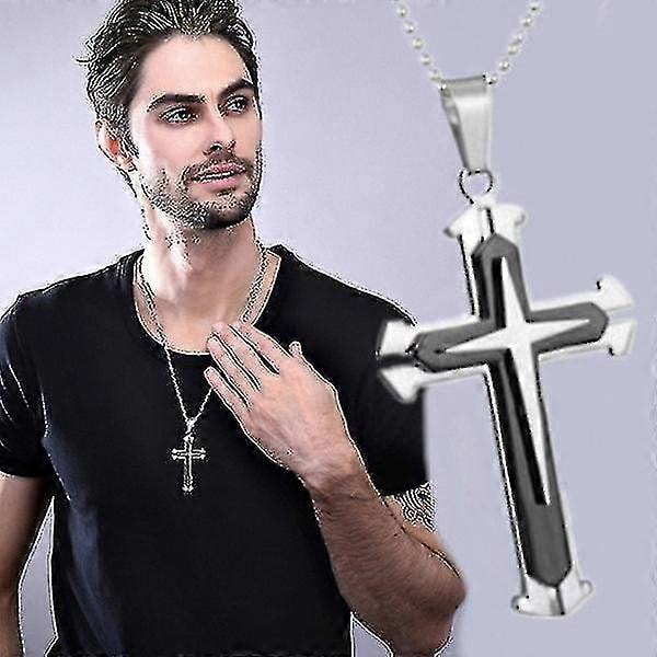 Delikat kristen amulett herr diamantfri korshänge halsband 925 silverhalsband 18k guldhalsband