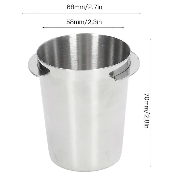 58mm Doseringskopp Rustfritt Stål Kompatibilitet Polering Kaffe Doseringskopp Pulvermater for Kaffe Sølv
