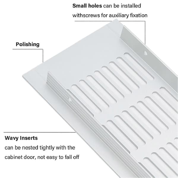 Luftventilationsgitter Varmeafledning Aluminiumlegering Sølv Rektangulær Ventilationsgitterdæksel til Skab Garderobe RV Camper 80x150mm/3.14x6in