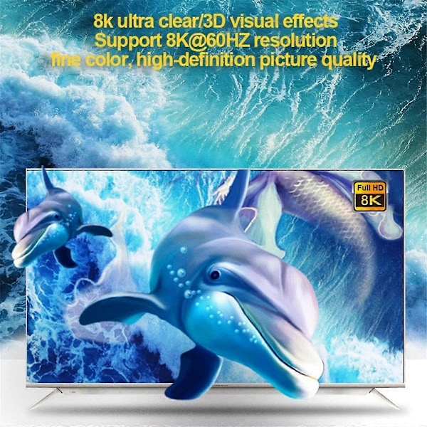 HD 8K 60Hz Bi-Direction Switch 1 ind 2 ud Video Distributor Splitter Dual Display -Kompatibel Splitter til Laptop PC