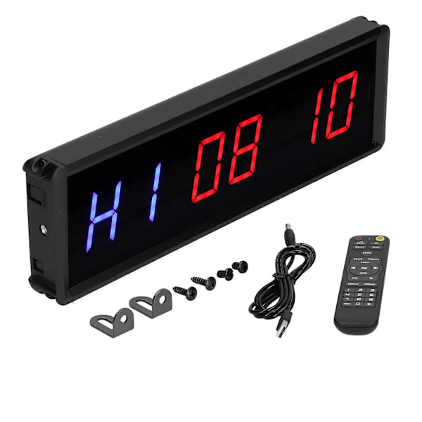LED Interval Timer Gym Træning Nedtælling/Optælling Ur Stopur til Fitness Træning
