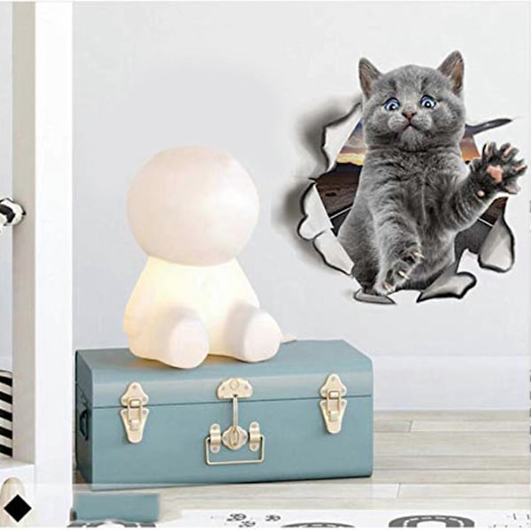 3D Fantasifullt Designet Kattunge Veggklistremerker Baderom Toalettlokk Dekor