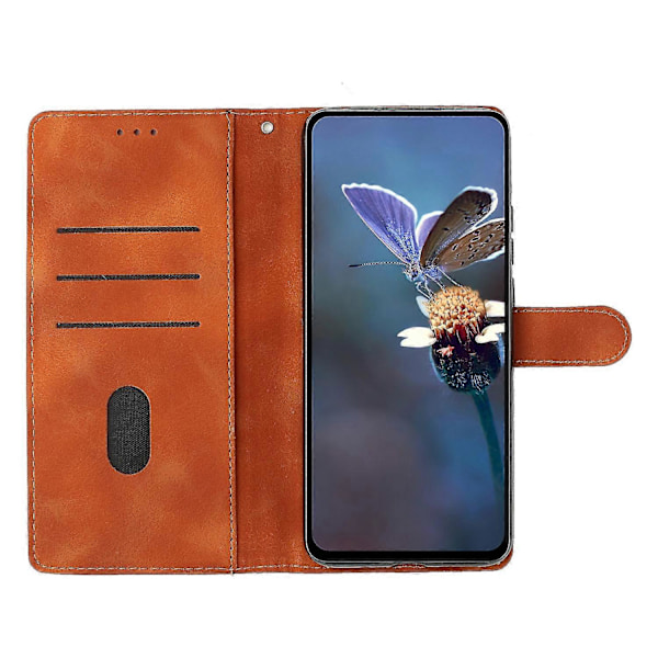 Blomster Læder Etui Til Motorola Moto G9 / G9 Play / E7 Plus Brown