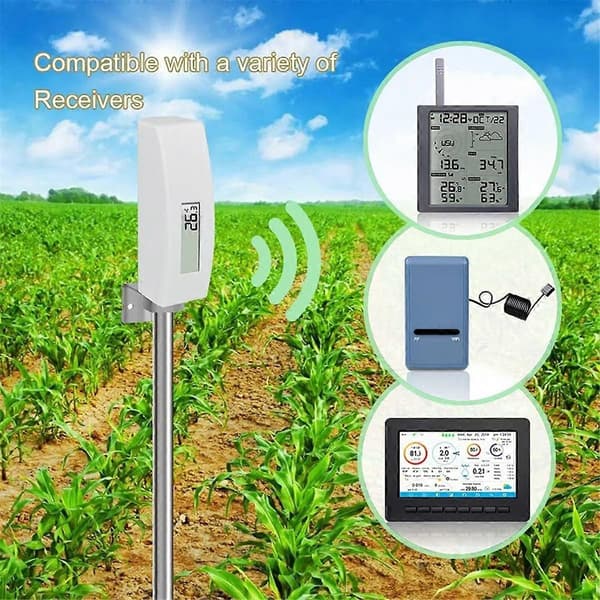 WN34S Jordtemperatur Sensor, Vattentät Jordtestare Digital med LCD-Display, 30 cm Temperaturprobsensor (A)