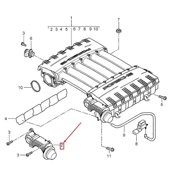 95511011600 Indsugningsmanifold Runner Ventil Kontrol til