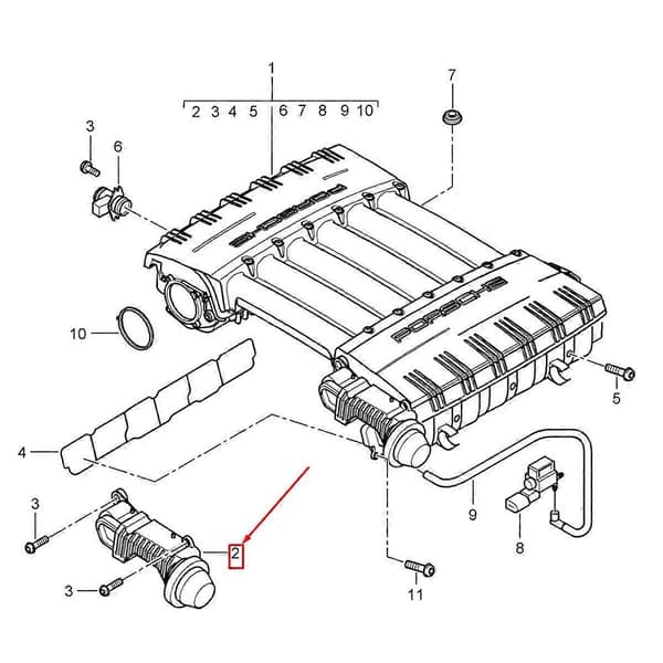 95511011600 Inntaksmanifold Løpeventil Kontroll for