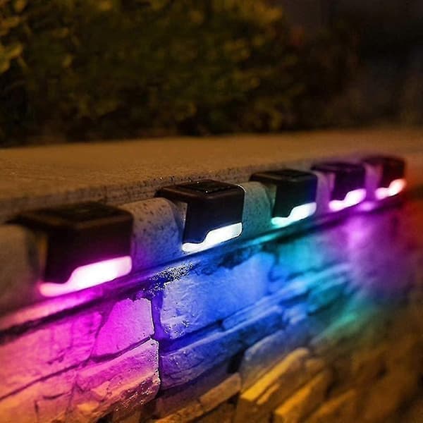 4 Pakning Solcelle Dekkslys LED Solcelle Trappelys Vanntette Gjerdelamper Utendørs Trapper Trinn Gjerde