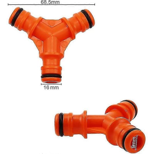 20-pack 3-vägs snabbkopplingar för slang Y-koppling bevattning Y-koppling orange ABS