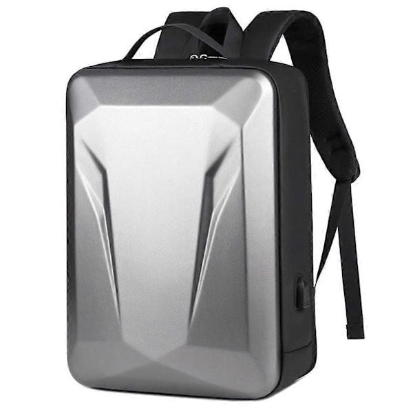 Tyverisikret Hard Shell Laptop Rygsæk Vandtæt Rejserygsæk Slank Gaming Computertaske med Lås Mørkegrå 17-18 Tommer