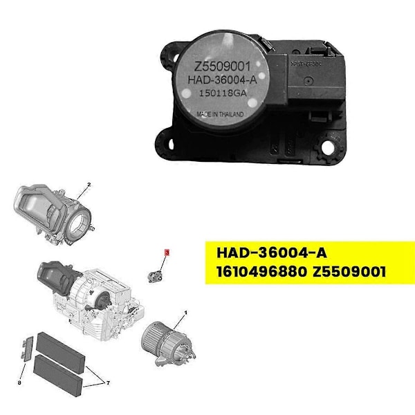 HAD-36004-A A/C Varmelegeme Kontrolventil Steppermotor 1610496880 Z5509001 til 408 107 5008 3008 C4 Opel