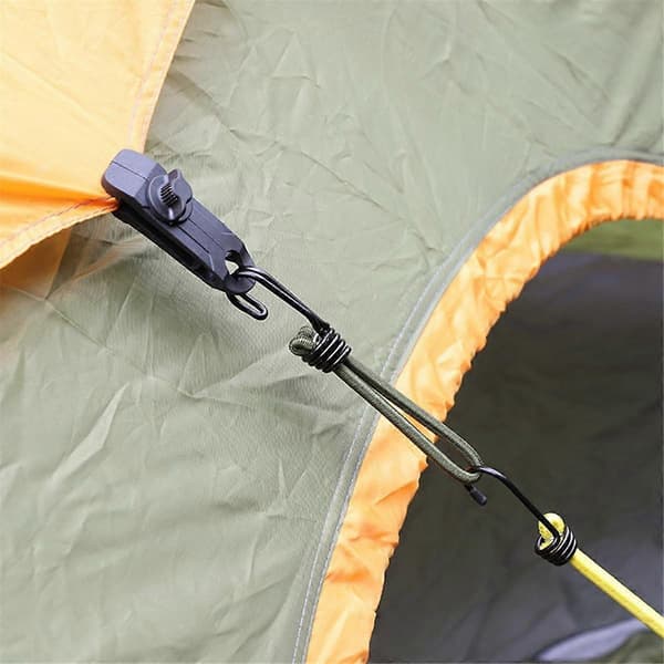 Tält Elastiskt Rep Krok Multifunktionell Utomhus Camping Regntätt Tält Fixeringsrep Tältrep Band Snabbspänne Krok, Gul