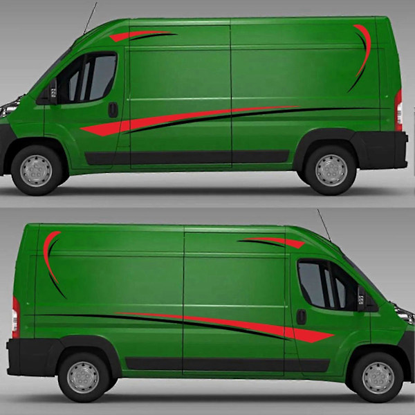 Rv Camper Universal Body Sticker Diy Striber Billede Mærkat Dekoration Til Campingvogn Trailer Red