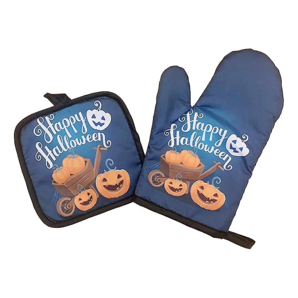 Halloween hållbara handskar med hängslinga Värmebeständig för att skydda händerna Present Hat english