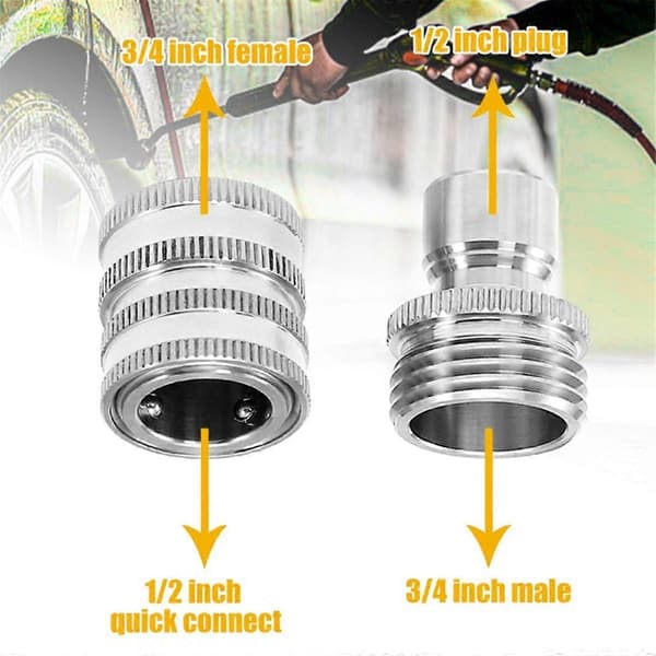 8st Högtryckstvätt Adapter Kit, Snabbkopplingsset i Rostfritt Stål, M22 14mm till 3/8 Tum Snabbkopplingskit
