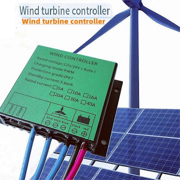 PWM Controller 300W Vindmølle Ladecontroller Vandtæt Regulator til Vindgenerator 12V 24V AUTO Skift 16A