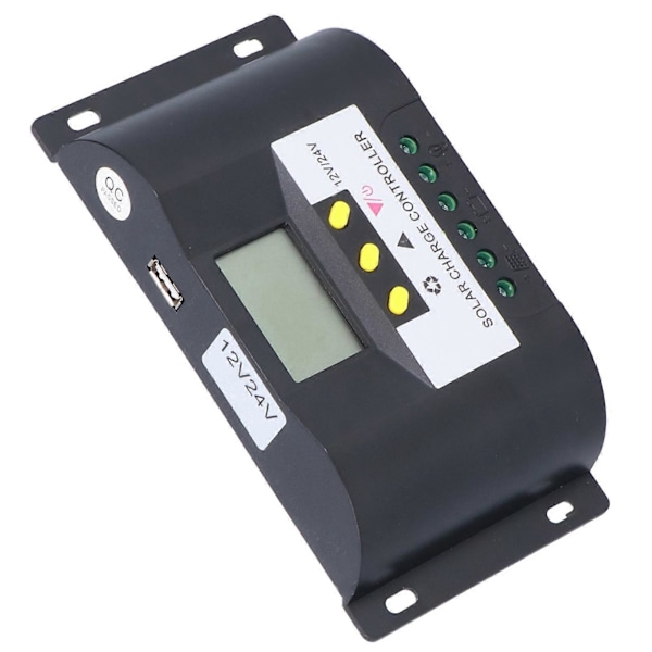 Intelligent Solcelleladeregulator med Justerbare Timerkontrollmoduser LCD-skjerm Solcellekontroller for DC-laster 10A