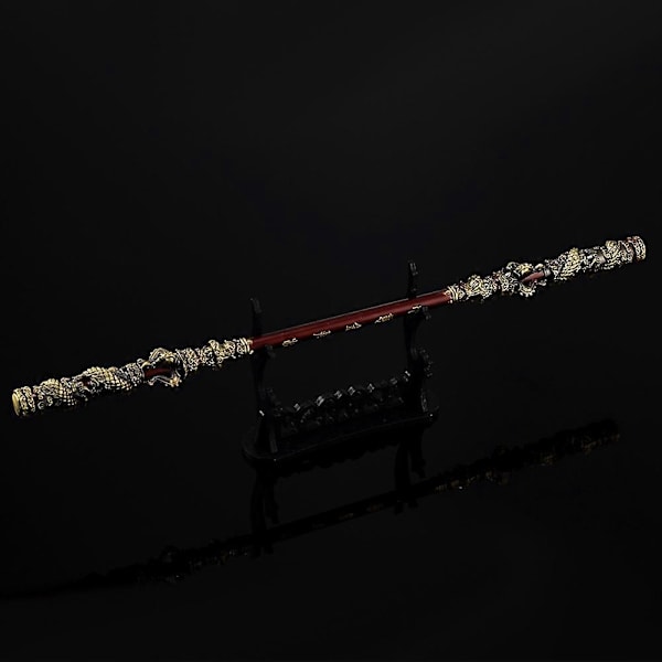Black Myth Iron Bar Figur Slå Direkte på Jernstang Helt Metal Håndværk Sværd Legetøjsgaver 35cm