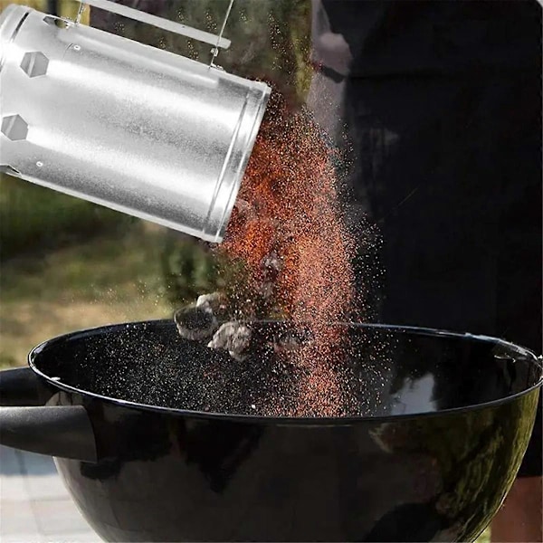 Metall Tennings Charcoal Fat Hurtigstart Bøtte med Håndtak Utendørs Camping Karbon Grillrist Verktøy Båltenning