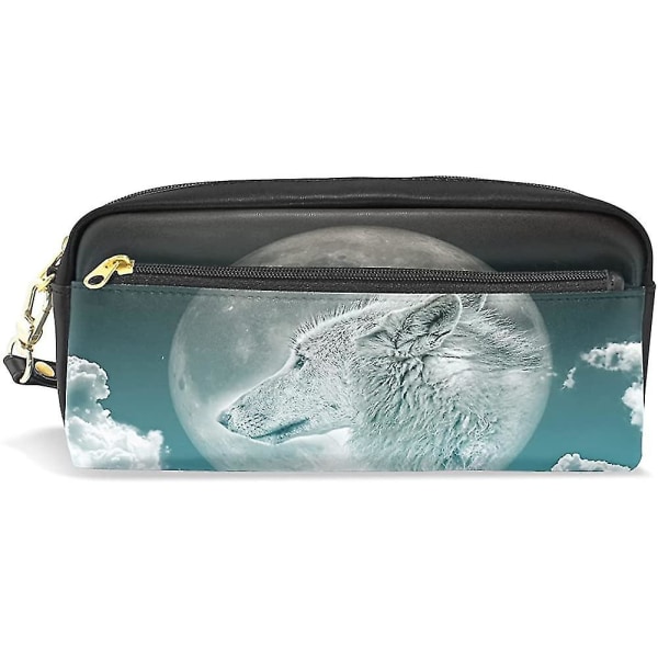 Wolf Pattern Pencil Bag Brevpapper Väska Stor kapacitet Vattentät