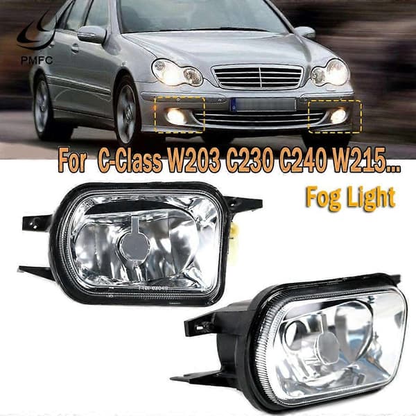Par Front Støtfanger Tåkelys for W203 C320 & SLK230 2001-2004 2158200556 2158200656