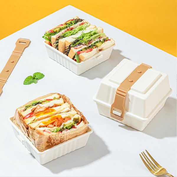 Hamburgerboks Multifunktionel Fødevaregodkendt Stor Kaliber Høj Kapacitet Lækagesikker Opbevaring Bærbar Burgeremballage Kage Takeout Boks Madbeholder Udendørs